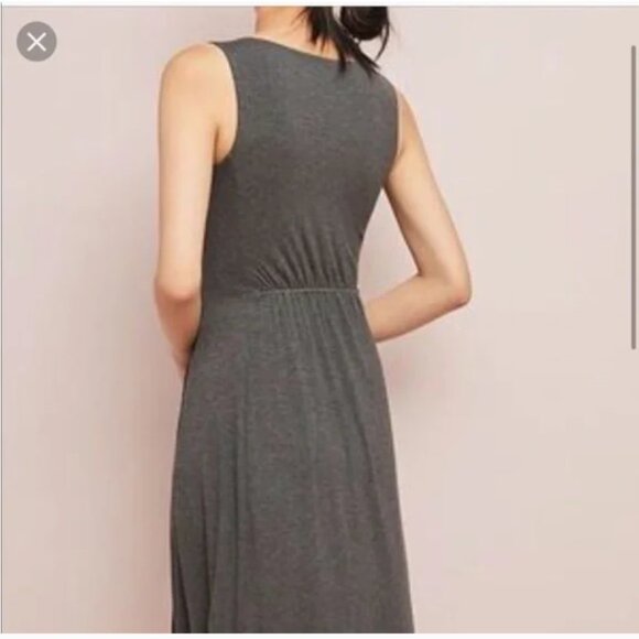 Anthropologie Maeve Yvette Ruched Dress Gray L - Picture 4 of 12